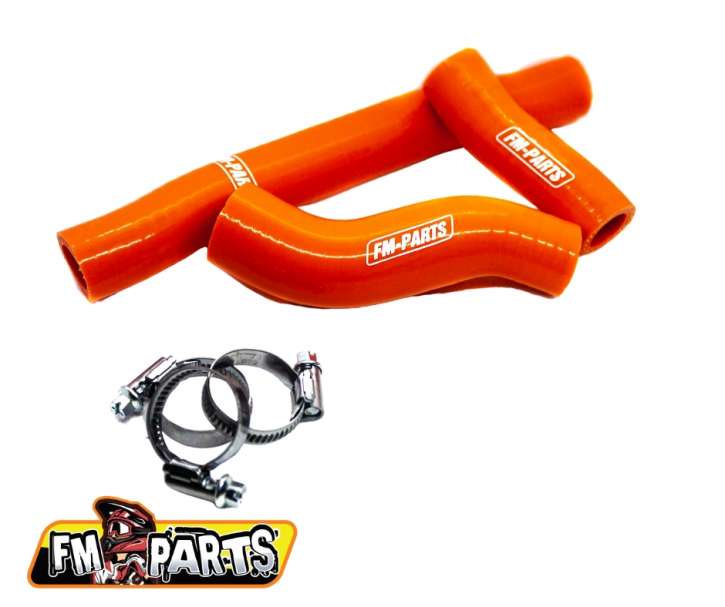 FM-Parts Silikon Kühlerschlauch Kit für KTM Husqvarna Gas Gas 250 300 2020-2023 Orange
