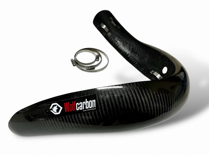 Wolfcarbon carbon exhaust protection for KTM EXC, Husqvarna TE, Gas Gas EC 250 300 2024-