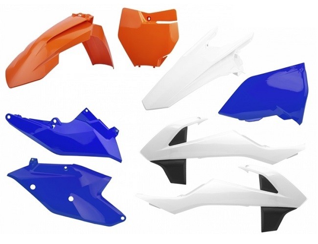 Polisport Plastik Kit für KTM EXC EXC-F SX 17- Orange/Weiss/Blau