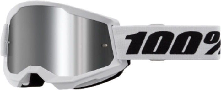 100% Strata 2 Brille weiss silber verspiegelt