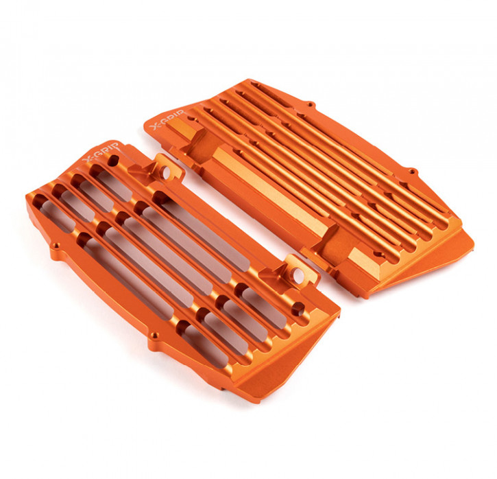 X-Grip AIR FORCE Aluminum Radiator Protection Set for KTM Husqvarna Gas Gas orange