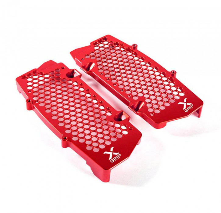 X-Grip Radiator Guard Set Aluminium for KTM HVA Gas Gas 2019-2023 Red