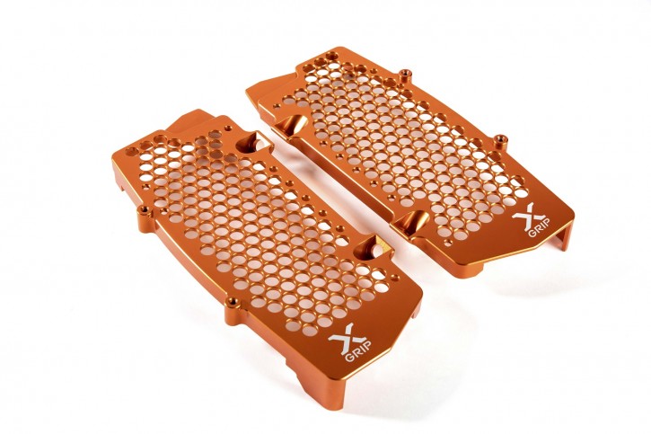 X-Grip Kühlerschutz Set Aluminium für KTM HVA 2019- Orange