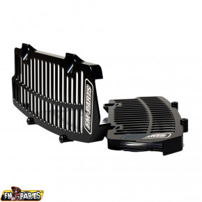 FM-Parts Aluminium Kühlerschutz für KTM EXC EXC-F TBI 2024- schwarz
