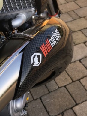 Wolfcarbon carbon exhaust protection for KTM EXC, Husqvarna TE 250 300 2017 - 2019