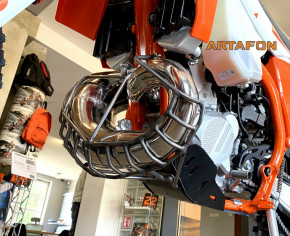 Artafon PG08 X FMF Krümmerschutz Edelstahl für KTM EXC 250 300 2020 Husqvarna TE Gas Gas EC